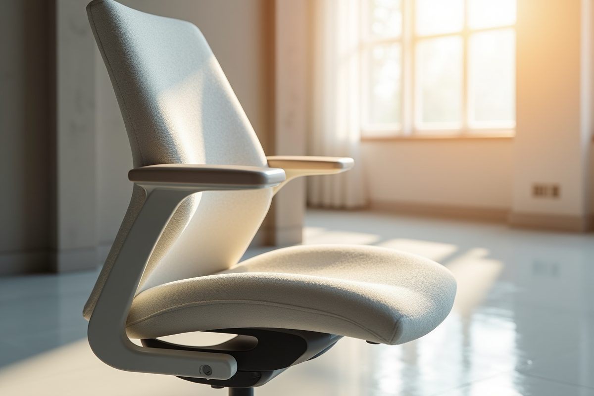 Chaise ergonomique avec support lombaire dans un bureau moderne