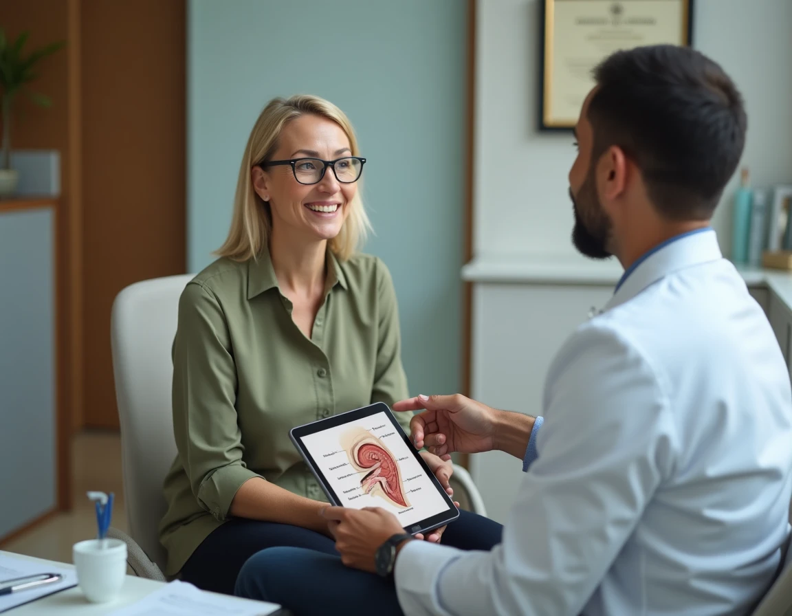 Femme consultant un spécialiste ORL pour diagnostiquer et traiter la maladie de Ménière lors d'une séance d'audiologie