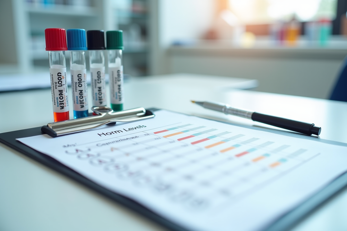 Tubes de laboratoire avec graphique des niveaux de facteur 8